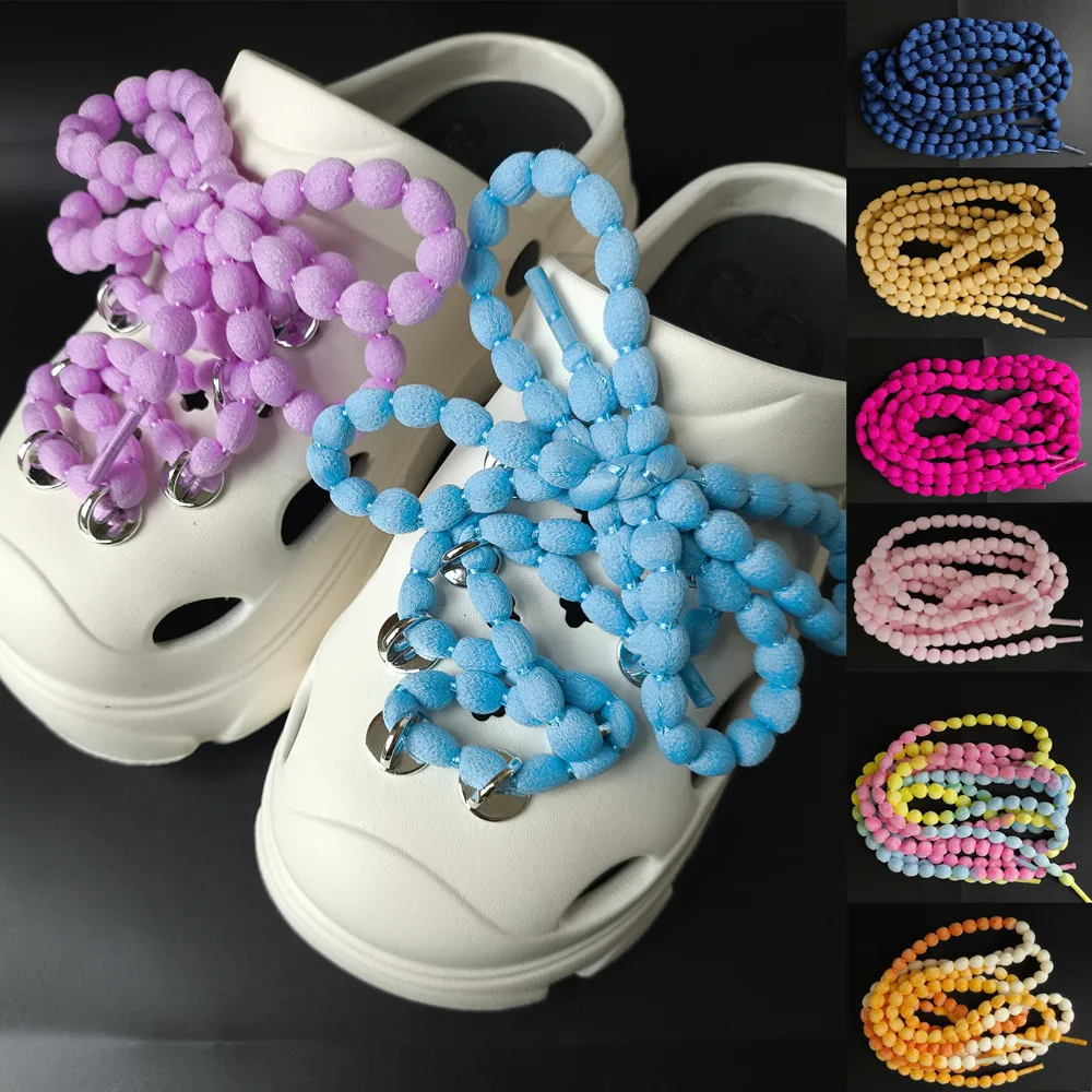 

1 Set Colored Gourd Shoelaces Beauty Bow Sports Sandal DIY Cocs Holes Slippers Decoration Decorative Metal Buckle Accessory