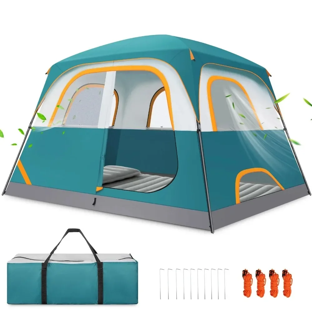 

6 Person Tent for Camping, Easy Setup Camping Tent with Rainfly & Screen Windows for Camping/Traveling/Family Gathering Tents