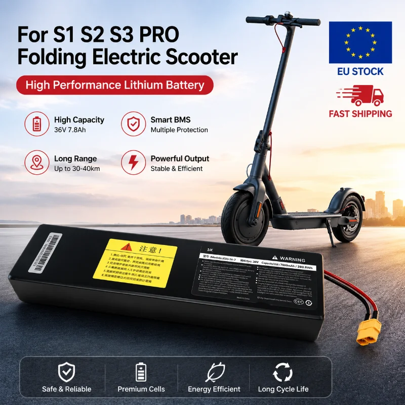 Image of 36V 7,8Ah 10S3P 18650 Lithium-Ionen-Akkupack mit Integriertem BMS Wiederaufladbarer E-Bike-Roller-Akku für KUGOO S1 S2 S3 S3 Pro