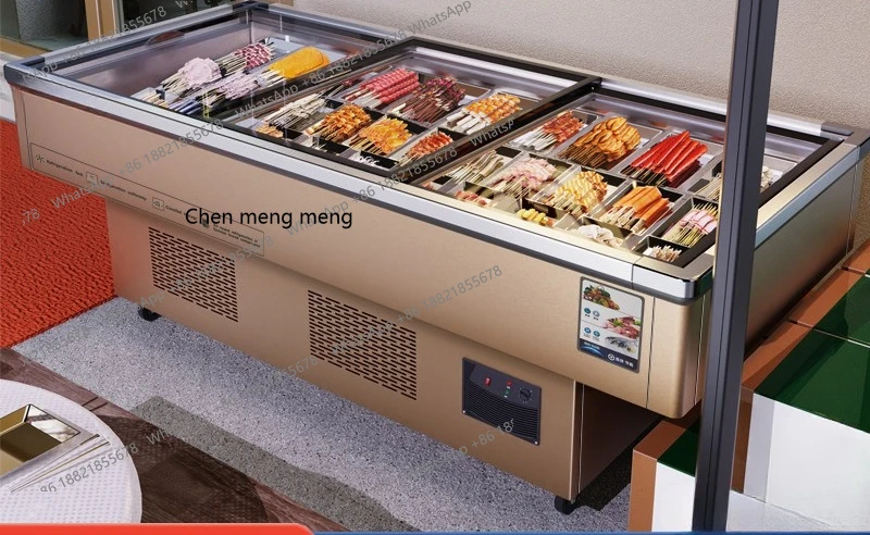 해산물 진열장 냉장 수평 냉동고 상업용 냉장고 스톨 스테인리스 신선 보관 캐비닛