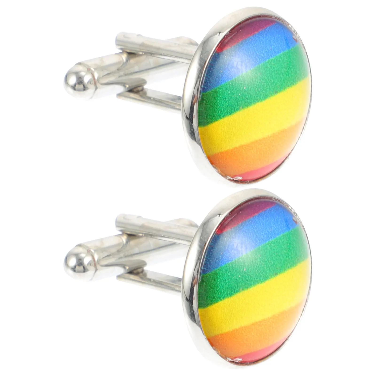 

Rainbow Design Clothing Accessory Creative Clothes Diy Decor Crafted Button Stainless Steel Button Decor