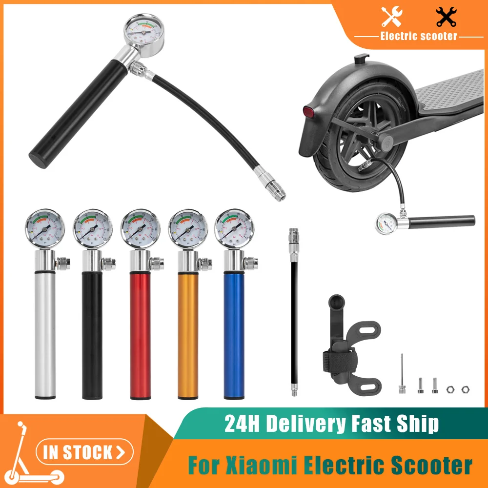 High Pressure Mini Tire Pump with Gauge for Xiaomi M365 1s Pro2  Max G30 G30D ES1 Electric Scooter Tire Hand Air Inflator Pump