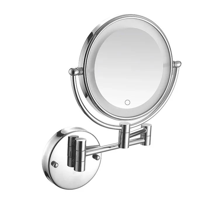 Bathroom 8-inch makeup mirror folding rotating telescopic mirror double-sided magnifying beauty mirror wall hanging X3/X5/X10