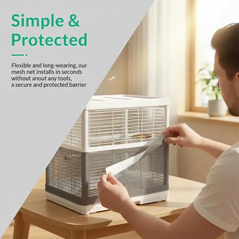 Bird Cage Food Splash Proof Mesh 5M Roll Breathable Anti Leak Gauze Net for Small Animal Cage Repair Pet Supply