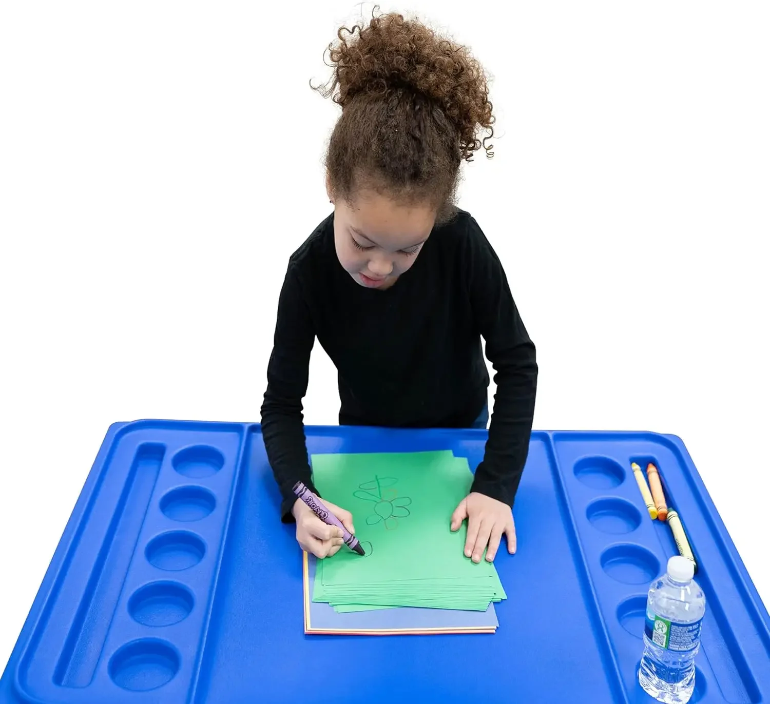 Fábrica Infantil Normal Grande Mesa Sensorial, Sandbox com Tampa, Mesa de Água para Crianças, Azul, 24"