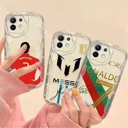 Football C-CR7 Wave Soft Case For Xiaomi 14T 13T 12T 13 12 11 11i Lite 5G 10T POCO X5 X6 Pro X3 NFC X4 GT F3 F4 F5 F6 M6 M5S C65