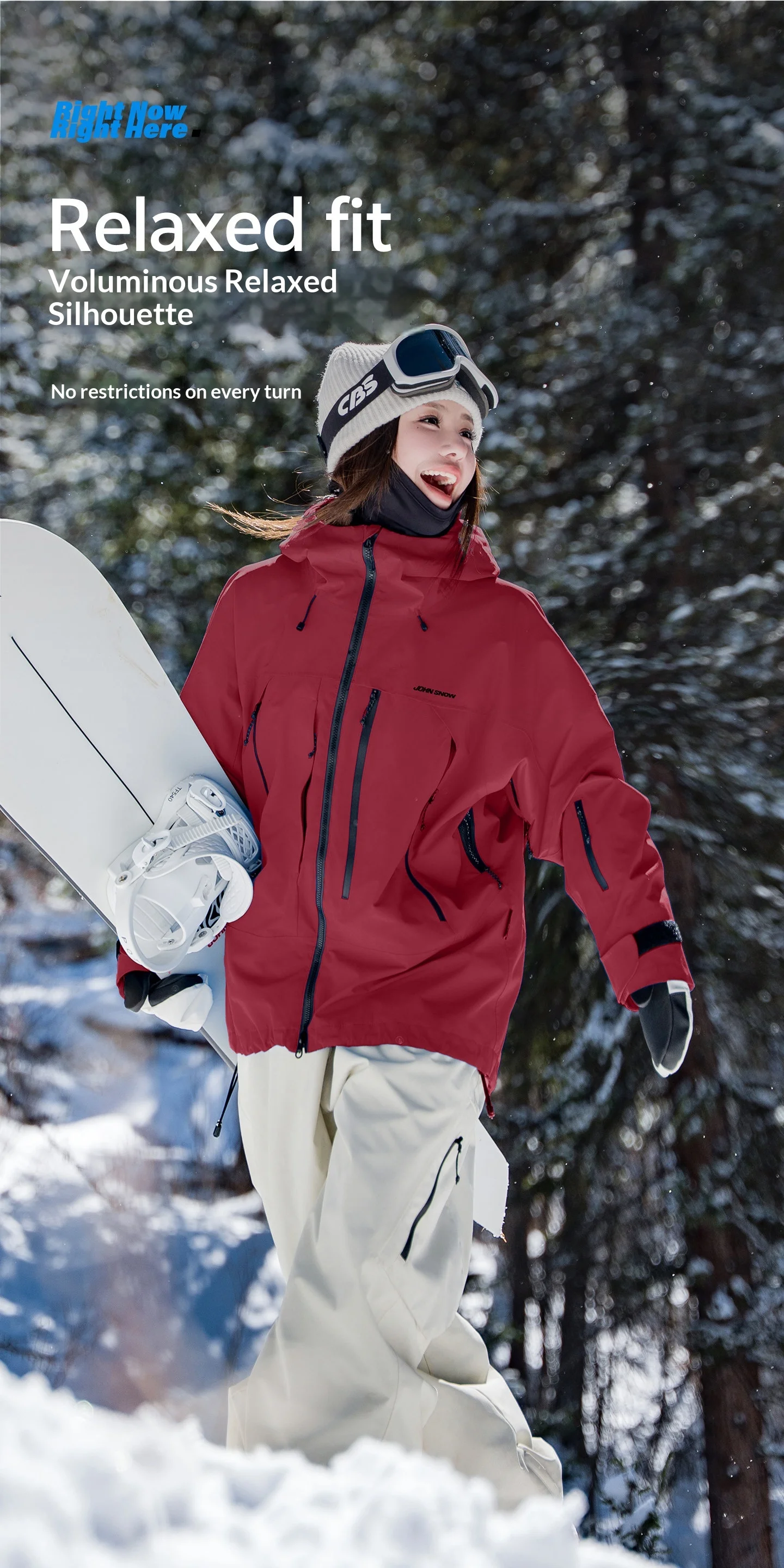 2026 John Snow Unisex Lose Skijacke Vollständig Versiegelt Wasserdicht Winddicht Warme Snowboardjacke für Männer und Frauen Winter Outdoor – Detail 6