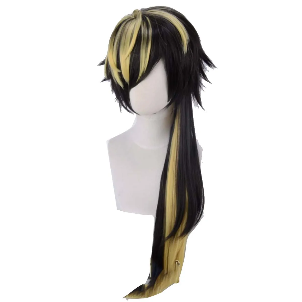 Men Anime Division Rap Battle Hypnosis Jyushi Aimono Cosplay Long Yellow Mix Black Heat Resistant Synthetic Hair Wig