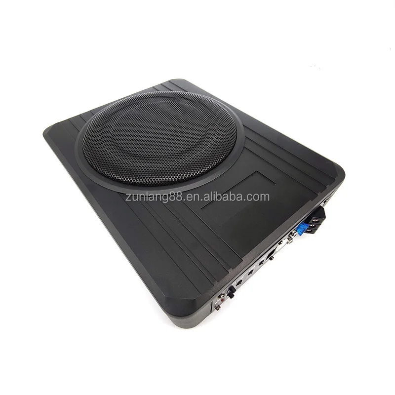 Mejor precio 10 "RMS fuerte coche camión bajo asiento Subwoofer activo altavoces de 10 pulgadas amplificador de coche delgado Subwoofer