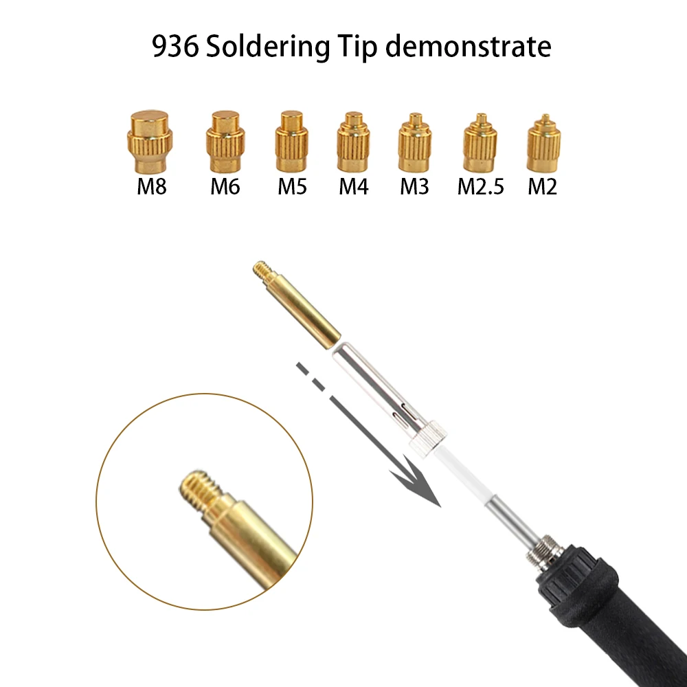 TS Heat Insert Nut Iron Tip 3D Implanted Hot Melt Brass Nut Pressure Head M2-M8 Brass kit for TS100/TS101/PINE64 Soldering Iron