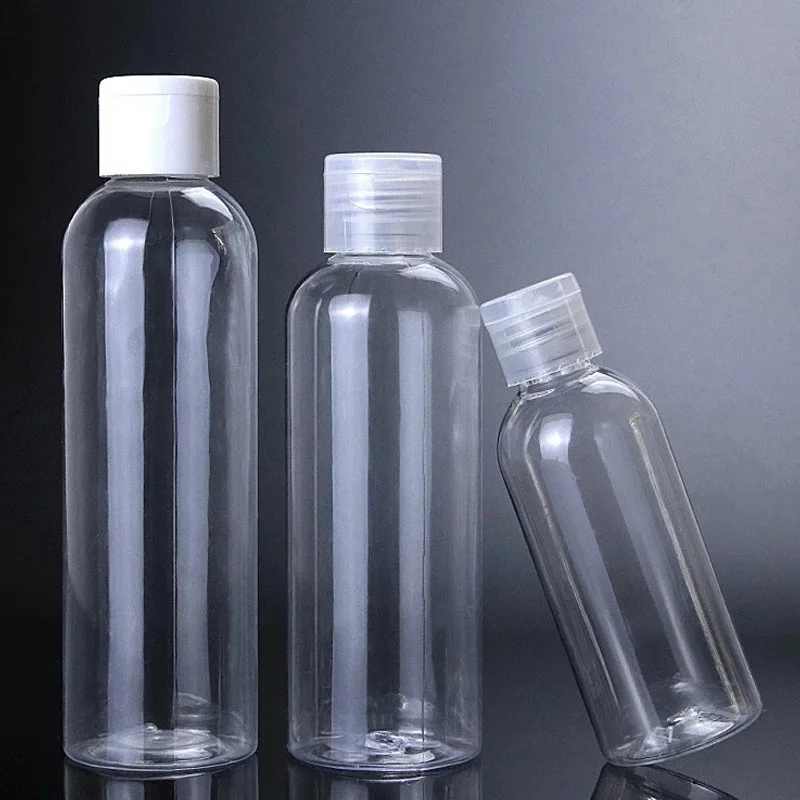 30pcs/lot 5-120ml Plastic Squeeze Bottle with Flip Cap PET Lotion Shampoo Bottle Empty Cosmetic Sample Container Travel