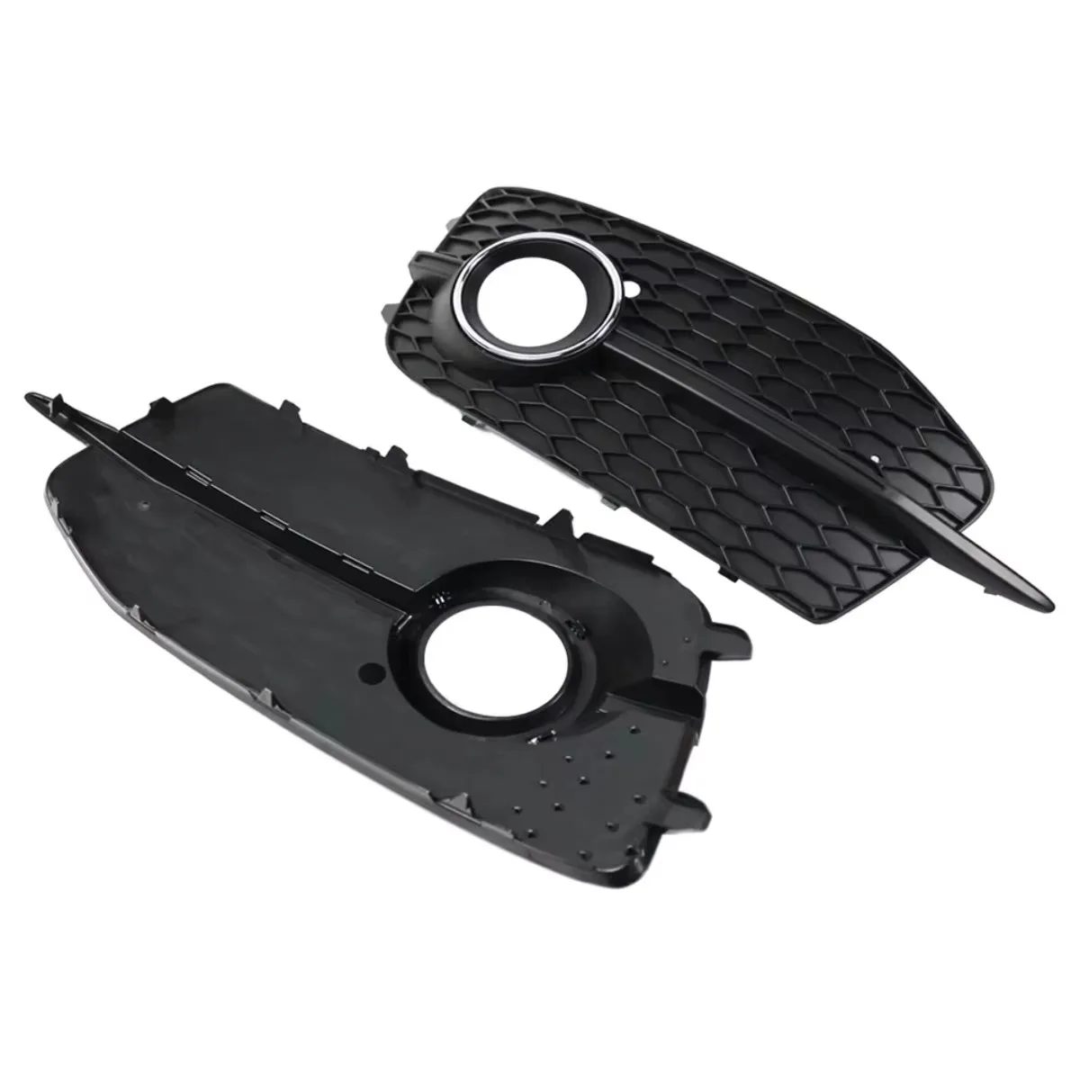 Fit for Audi Q3 S-Line 2012-2014 Car Left Right Front Bumper Fog Light Grille Cover Frame Trim Kit 8U0807681D 8U0807682D