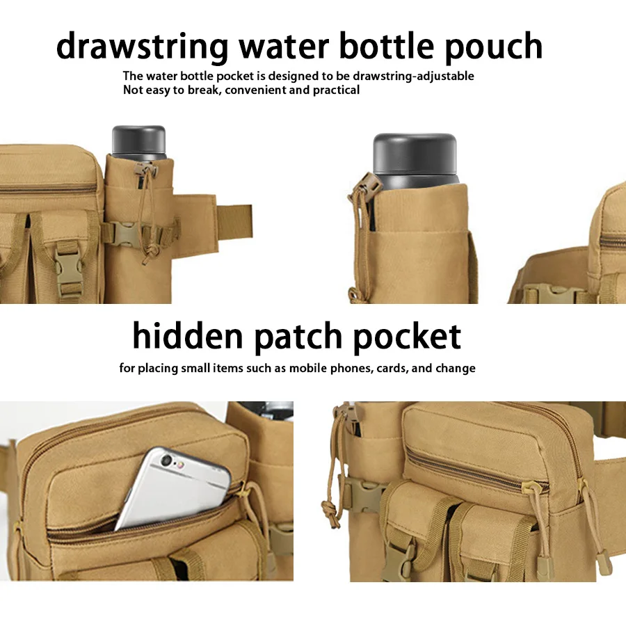 Multi-sport water bottle waist bag is detachable and suitable for outdoor sports such as mountaineering, camping, and hiking image 6