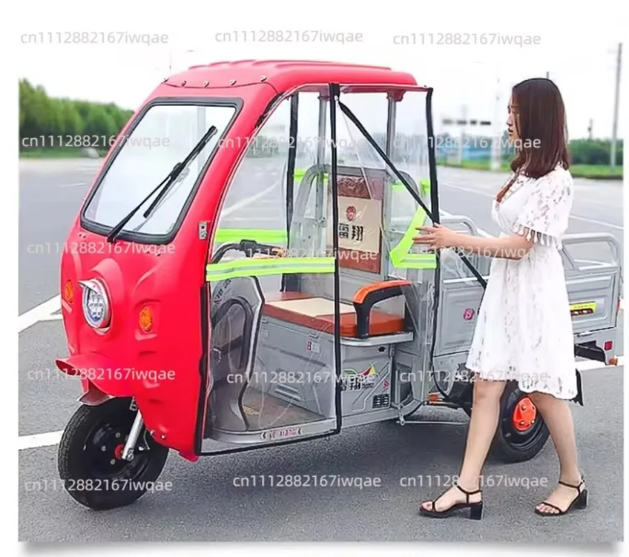 Electric tricycle canopy front windshield curtain left and right door curtain autumn and winter