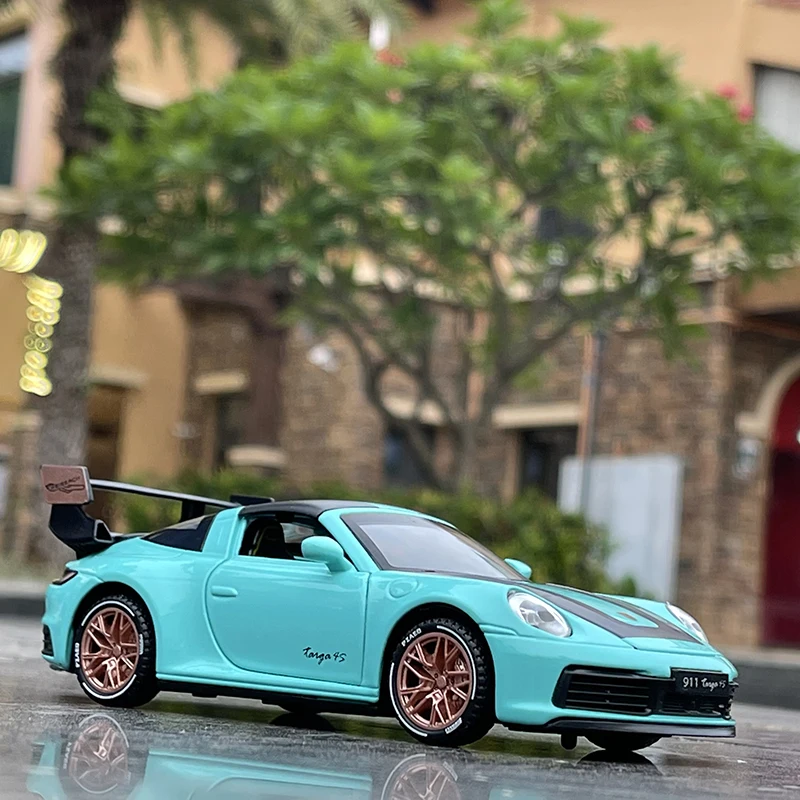 1/32 Porsches 911 TARGA 4S Alloy Racing Car Model Diecasts Simulation Metal Toy Car Model Sound Light Collection Gift
