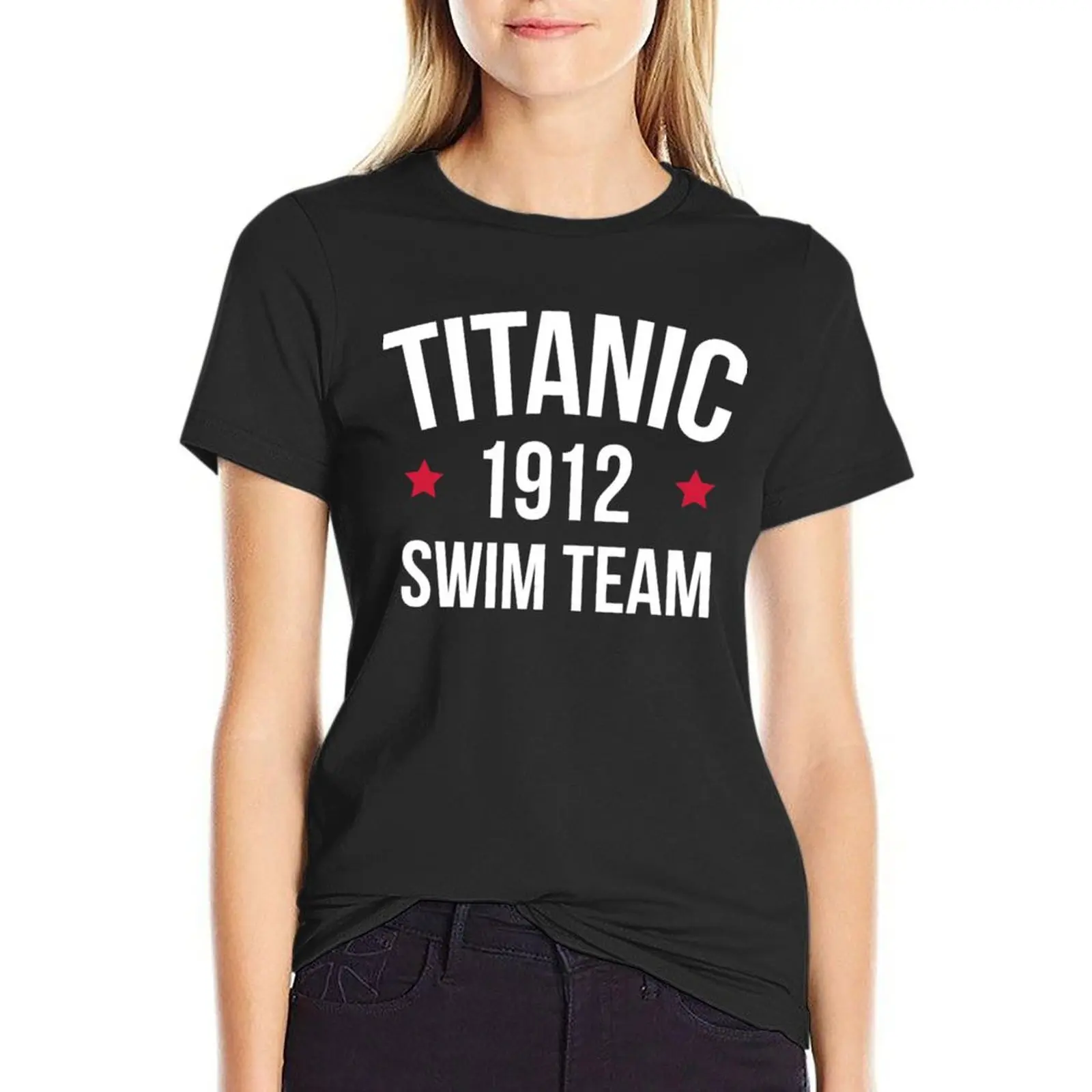 

Titanic Swim Team Funny Quote T-Shirt summer clothes plus size tops t shirt dress Women