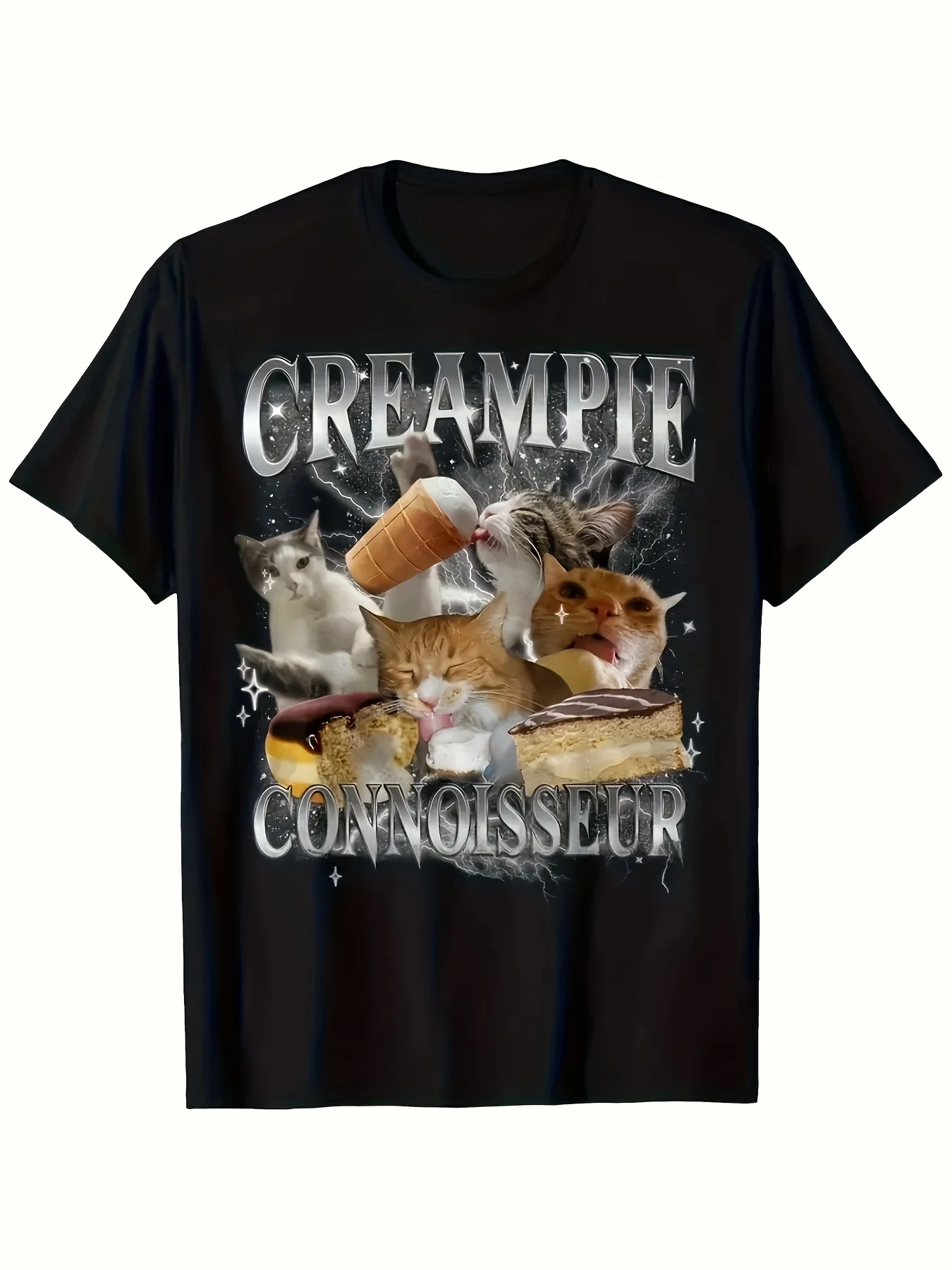 مضحك القط ميمي تي شيرت مع Creampie مؤامرة الرسم منتظم صالح قصيرة الأكمام تي شيرت عشاق القط الإنترنت ميمي الملابس