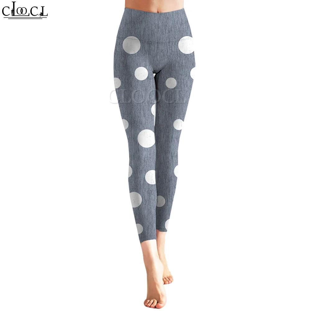 

CLOOCL Women Legging White Dots 3D Printed Trousers High Waist Buttocks Stretch Fitness Sports Leggings Shaping Exercise