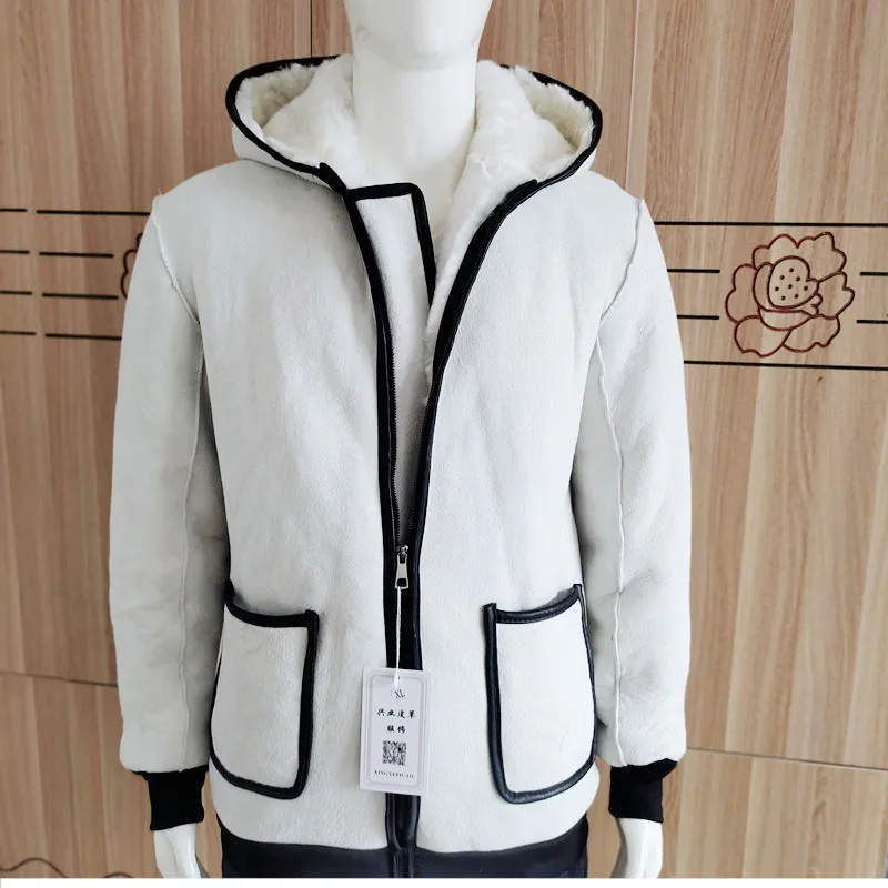 

Зима 2023, новая кожаная куртка, меховая интегрированная цельная шерстяная стеганая куртка, утепленная теплая куртка, холодная одежда