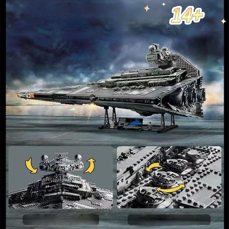 2026 New 4784pcs Interstellar Conflict Star Destroyer Star Cruiser Galactic Empire Starfighter Dark Fleetship for Birthday Gifts view 6