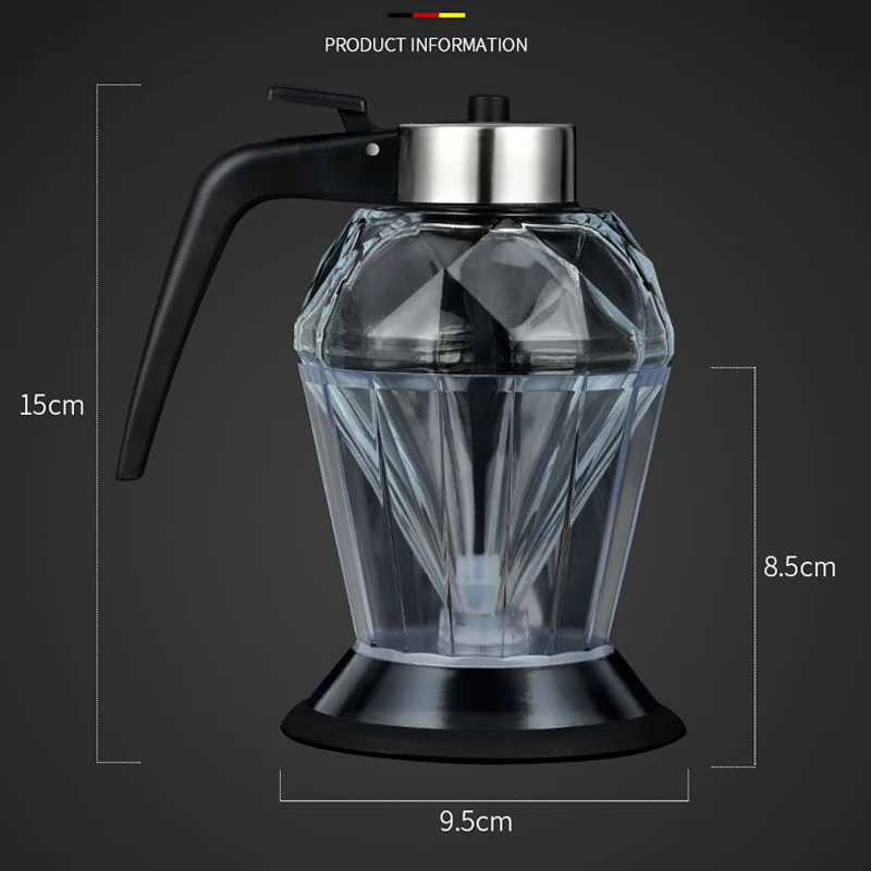 Nordic Household Glass Diamond Oil Pot Sealed Leak-proof Base Soy Sauce Vinegar Bottle Honey Storage Tank Kitchen Supplies 200ml