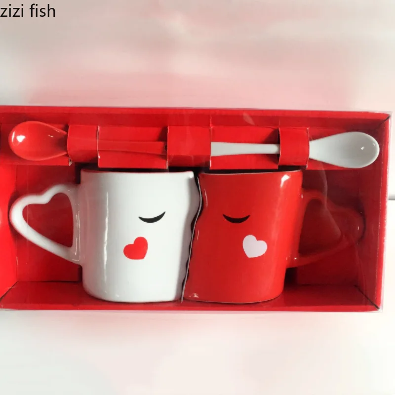 Conjunto de canecas cerâmicas 2 peças para casais, copos de água, copos, café da manhã, caneca de leite, copos de café, presente