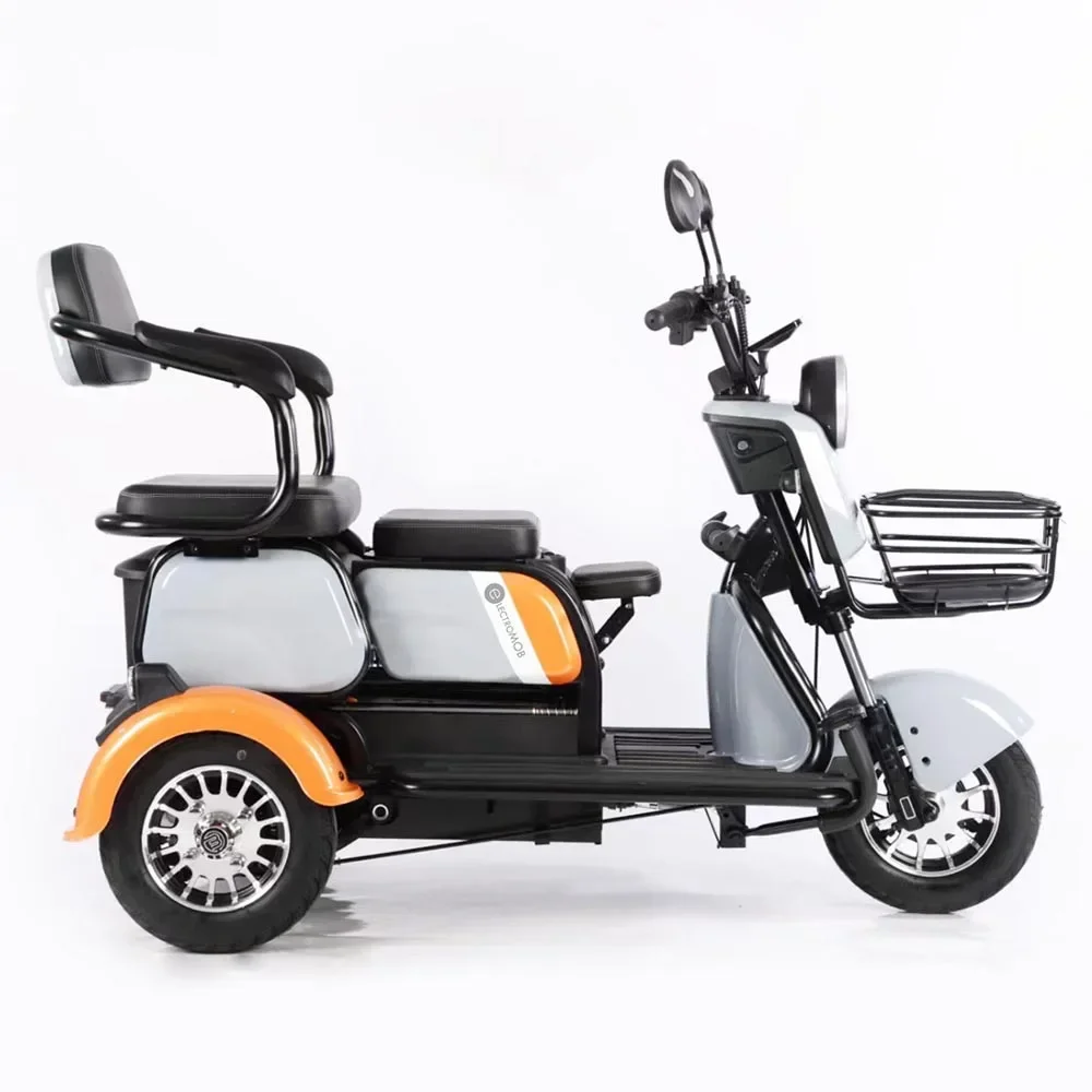 New electric tricycle tricycle scooter 3-wheeler with 500W 800W 1000w motor and 48V battery, suitable for adult passengers