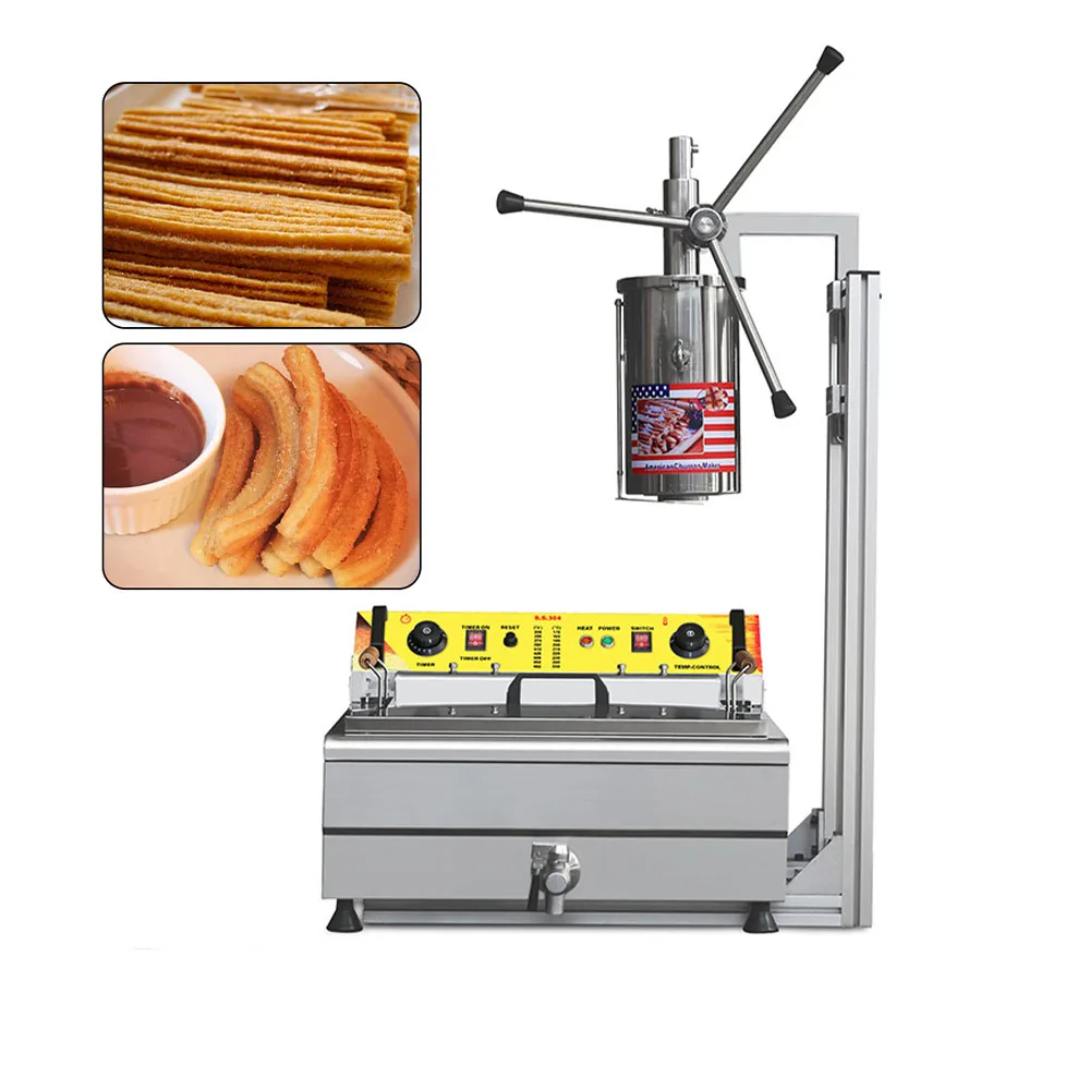 Commercial 5L Churros Machine Hand Operated Churros Press for Authentic Spanish Churros With Deep Fryer