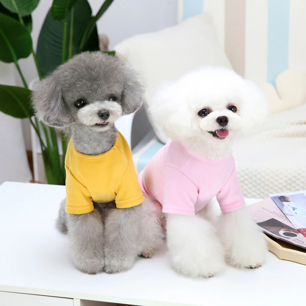 

Small/Medium Size Warm Dog Hoodie Breathable Polyester Pet Clothing Soft Comfortable Puppy Shirt Solid Color Chihuahua Clothes