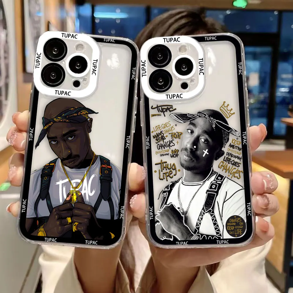 Singer Rapper 2Pac Tupac Clear Phone Case For Samsung Galaxy S26 S25 S24 S23 S22 S21 S20 FE PLUS ULTRA EDGE Case Cover Shell