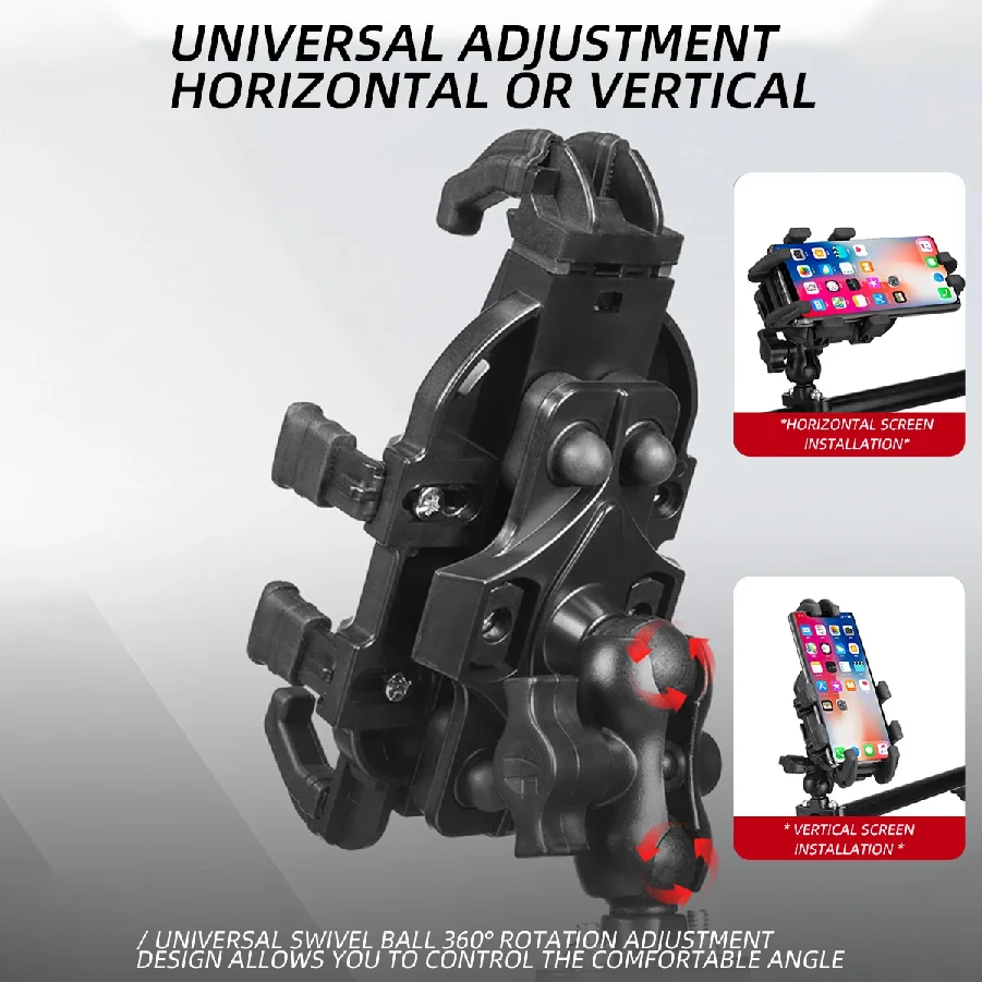 Shock Absorption Phone Holder for Bike Motorcycle Stable Anti-shake 360 Rotation Adjustment Moto Handlebar GPS Navigation Brack