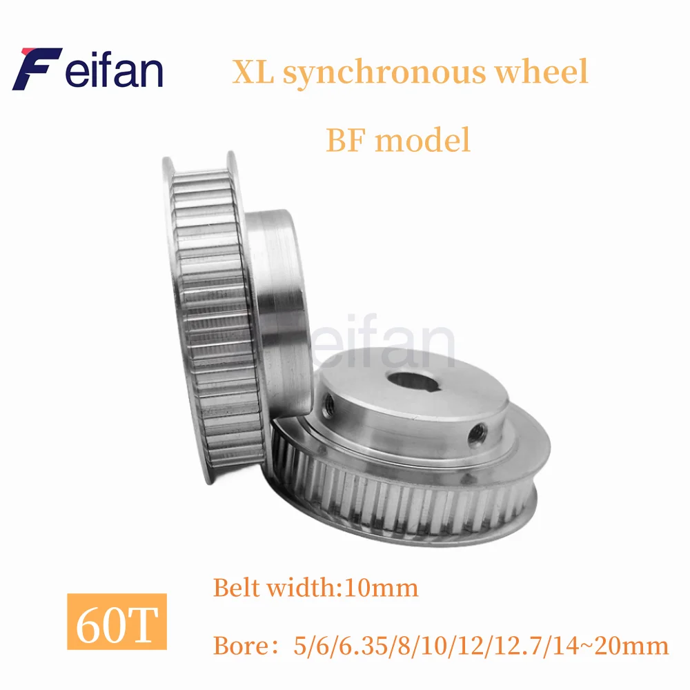 XL Synchronous Pulley BF Type,60 Teeth XL timing belt gear ,Belt width:10mm,  Inner Hole 5/6/8/10/12/14/15-20mm ,XL Timing gear,