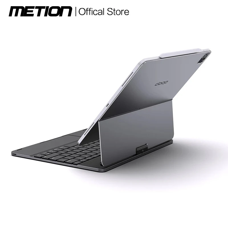 Doqo liga de alumínio magia magnética teclado bluetooth scissor mecanismo 360 rotação adequado para 2020/2021ipadpro1 1/12.9 air4/5