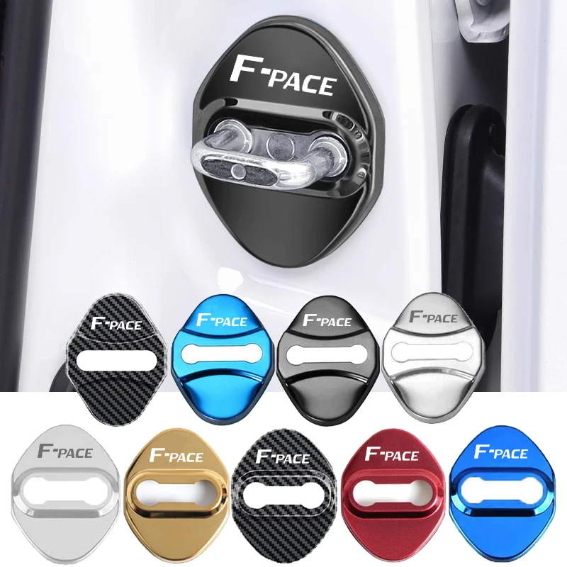 4PCS Car Door Lock Protection Cover Buckle Styling for Jaguar F-PACE Badge Stainless Steel Anti-rust Case Interior Decoration