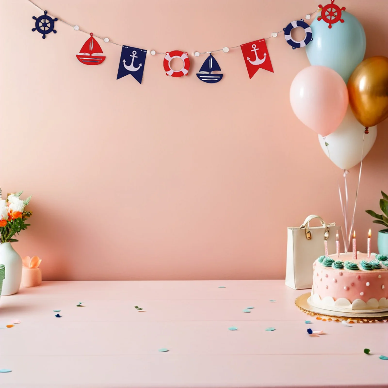 لافتات إبحار لباد مقاومة للتمزق، لافتة رايات على شكل المحيط، ديكور حفلات ملون، مهرجان أعياد الميلاد في الأماكن المغلقة والخارجية #3