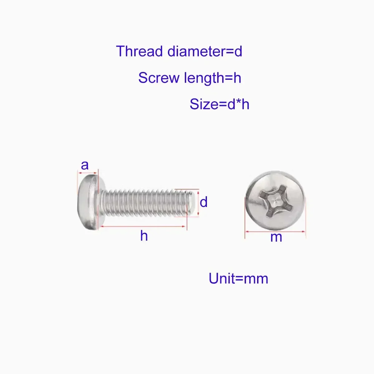 

201 Stainless Steel Gb818 Pan Head Cross Machine Tooth Screw M6M8M10