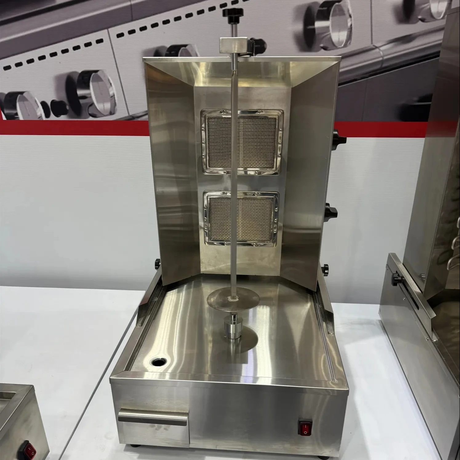 Best Sale 2 Burners Electric Commercial Shawarma Machine Gyro Grill Rotating Kebab Machine For Commercial Kitchen Use