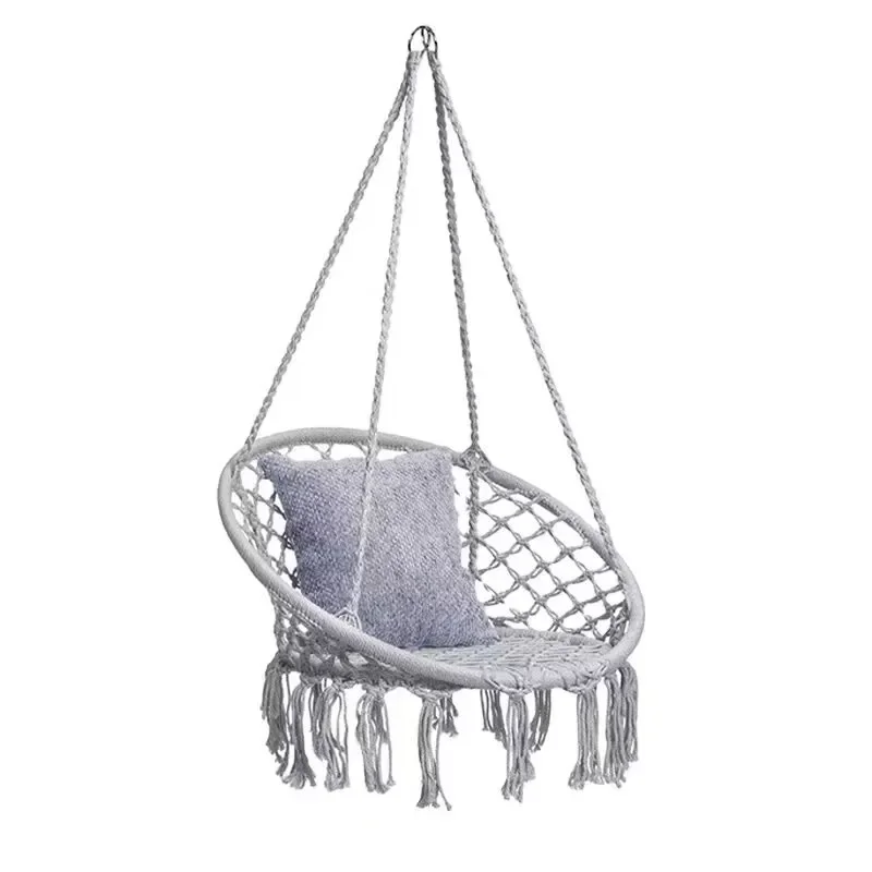 

Manufacturer'sIndoor Swing Ins Nordic StyleTassel Hanging Basket Chair, Outdoor Iron Ring Hammock