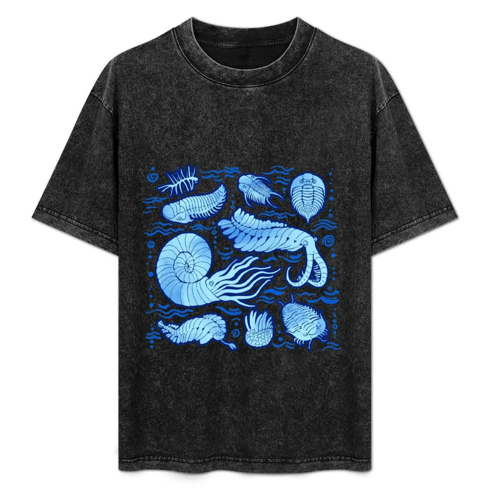 

Ancient sea animals: Trilobites, Anomalocaris, Wiwaxia and others on dark b/g T-Shirt blue archive football t shirt T-shirt men