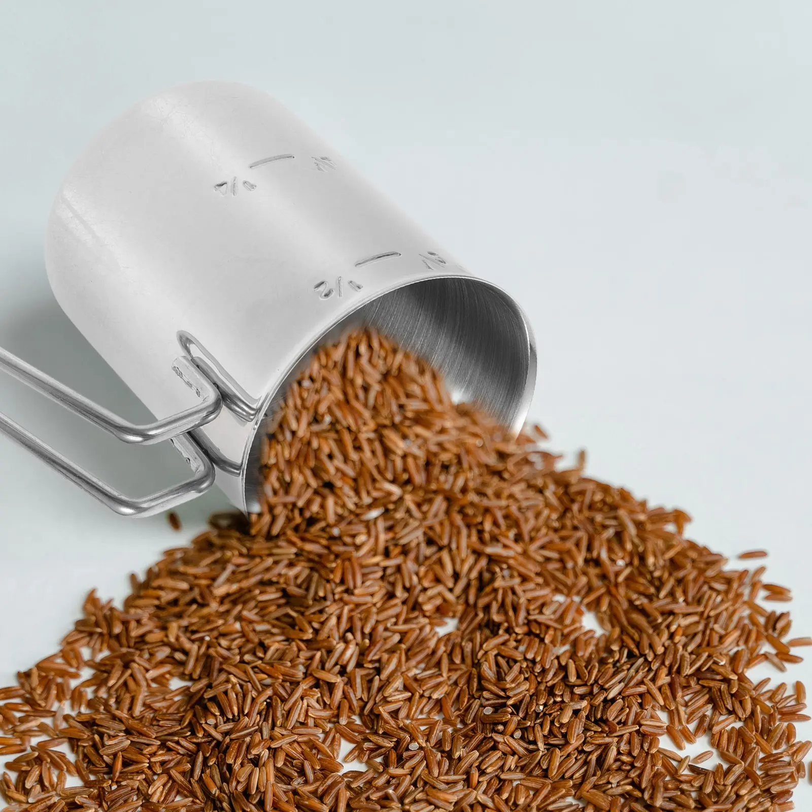 Taza Medidora de Arroz de Acero Inoxidable con Asa, 500ml 200g, Vaso Graduado con Escala, Herramienta de Medición para Arrocera, para Cocción en Seco y Húmedo