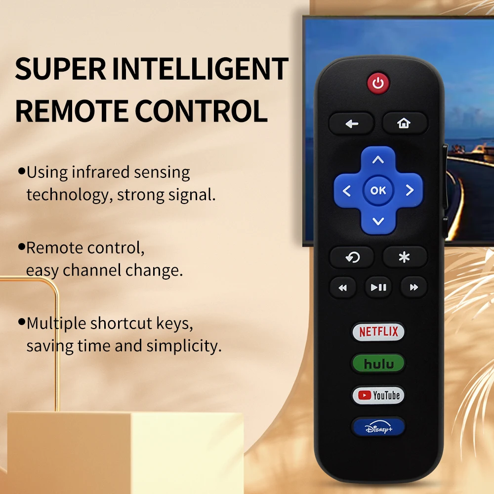 RC280A Replaced Remote Control Only for RK TV for TCL RK Hisense RK/Onn RK/Philips RK TVs(Not for Stick and Box)