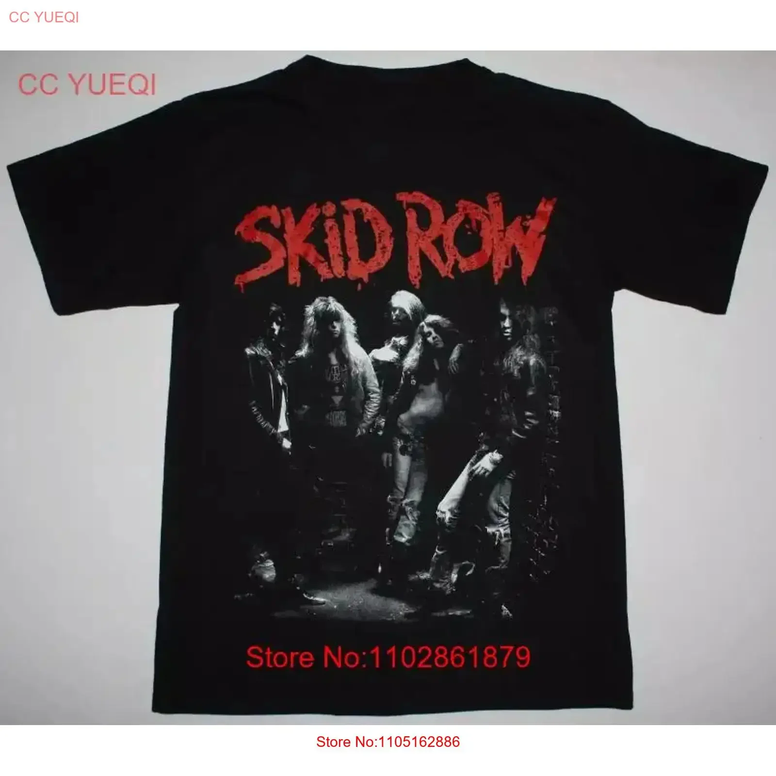 

Винтажная хлопковая черная мужская футболка Skid Row S 5XL, винтажная стираная, растянутая, стильная, удобная, унисекс, универсальная
