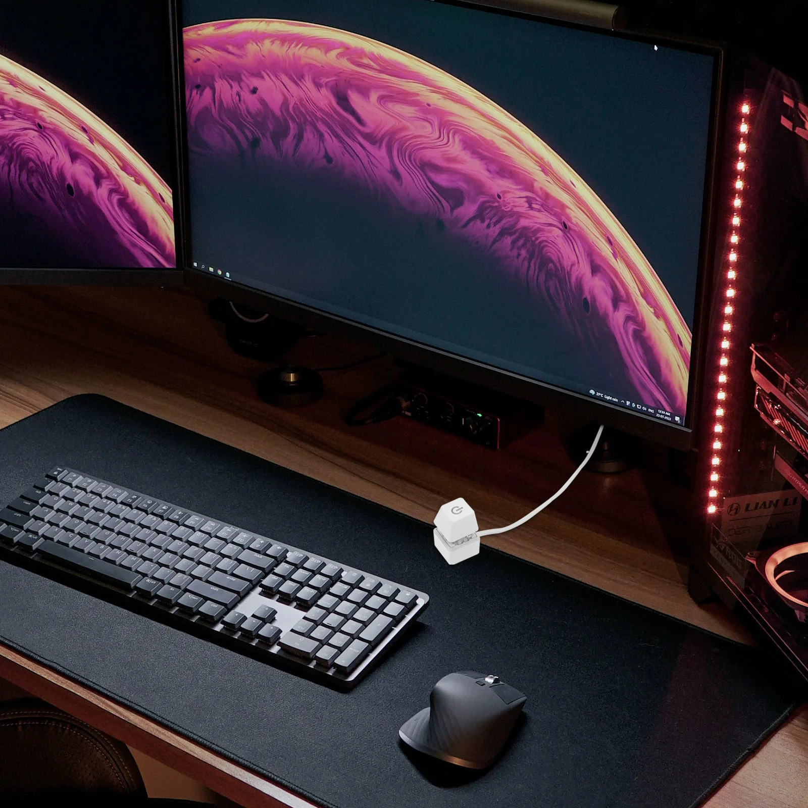 

External Pc Button 1.65M Remote Switch For Desktop Computer On Off Control Cable Led Indicator Abs Copper Material Power Supply