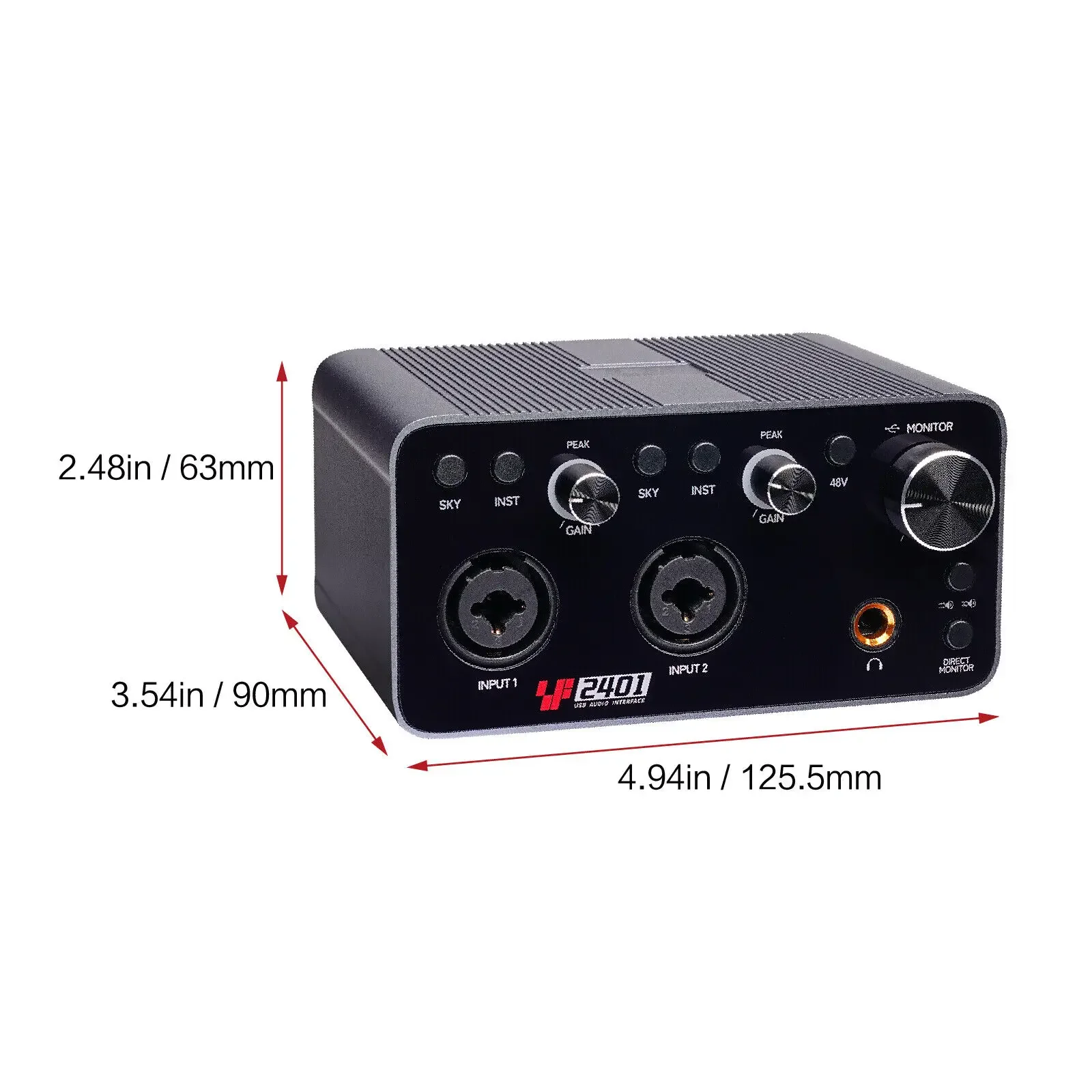 Pro-Stream Dual Xlr Audio Interface -2-Channel 24Bit/48Khz Studio Preamp with Direct Monitoring Plug & Play for Podcast(Sf2401)