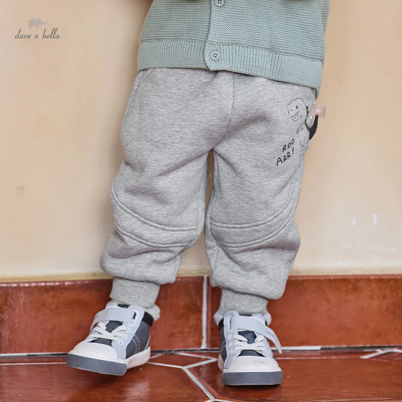 

Dave Bella Children Pants Autumn Winter Cotton Padded Boys Plush Trousers Elastic Waist Casual Outerwear Kids Clothing DB4243494