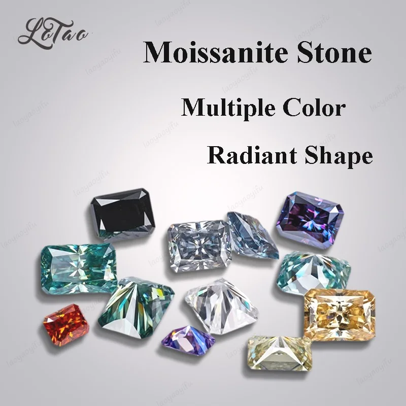 

Top Moissanite Stone Radiant Shape VVS1 Multiple Color Charms Beads for Advanced Jewelry Making Material with Certificate