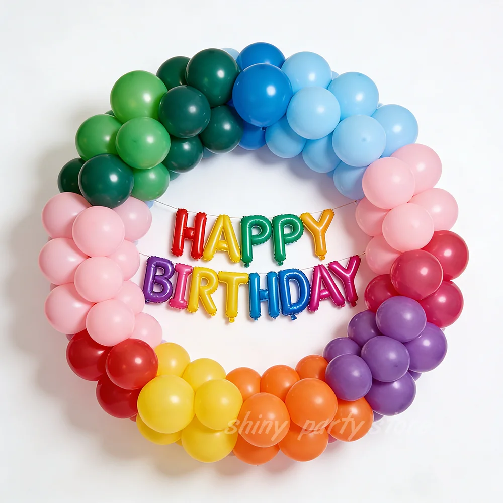 

100pcs Balloons Rainbow Round Matte Balloon 5inch 10inch 12inch Wedding Happy Birthday Holiday Unique DIY Decoration Supplies