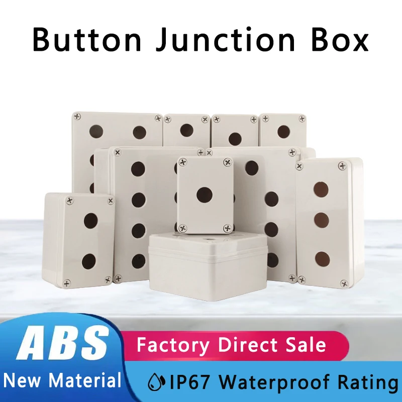 

IP67 Waterproof Button Box Industrial Switch Emergency Stop Box Electric Power Control Junction Box CNC Hole