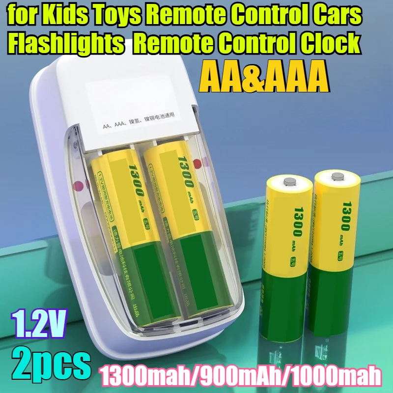 2PCS 1.2V 1300Mah A… - image