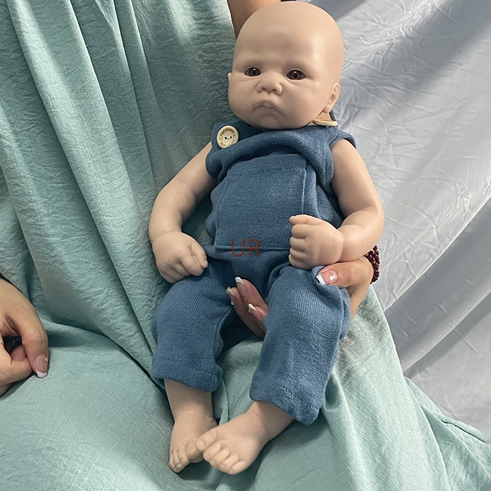 16" unvollendete DIY 100 % Vollsilikon Reborn Baby Junge weiche handgemachte lebensechte leere Neugeborene Puppe Weihnachtsgeschenk Spielzeug